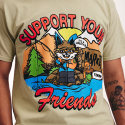 Men's - Market Support Your Friends T-Shirt - Green/Multi