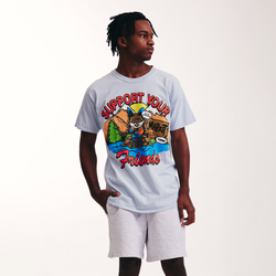 Men's - Market Support Your Friends T-Shirt - Blue/Multi