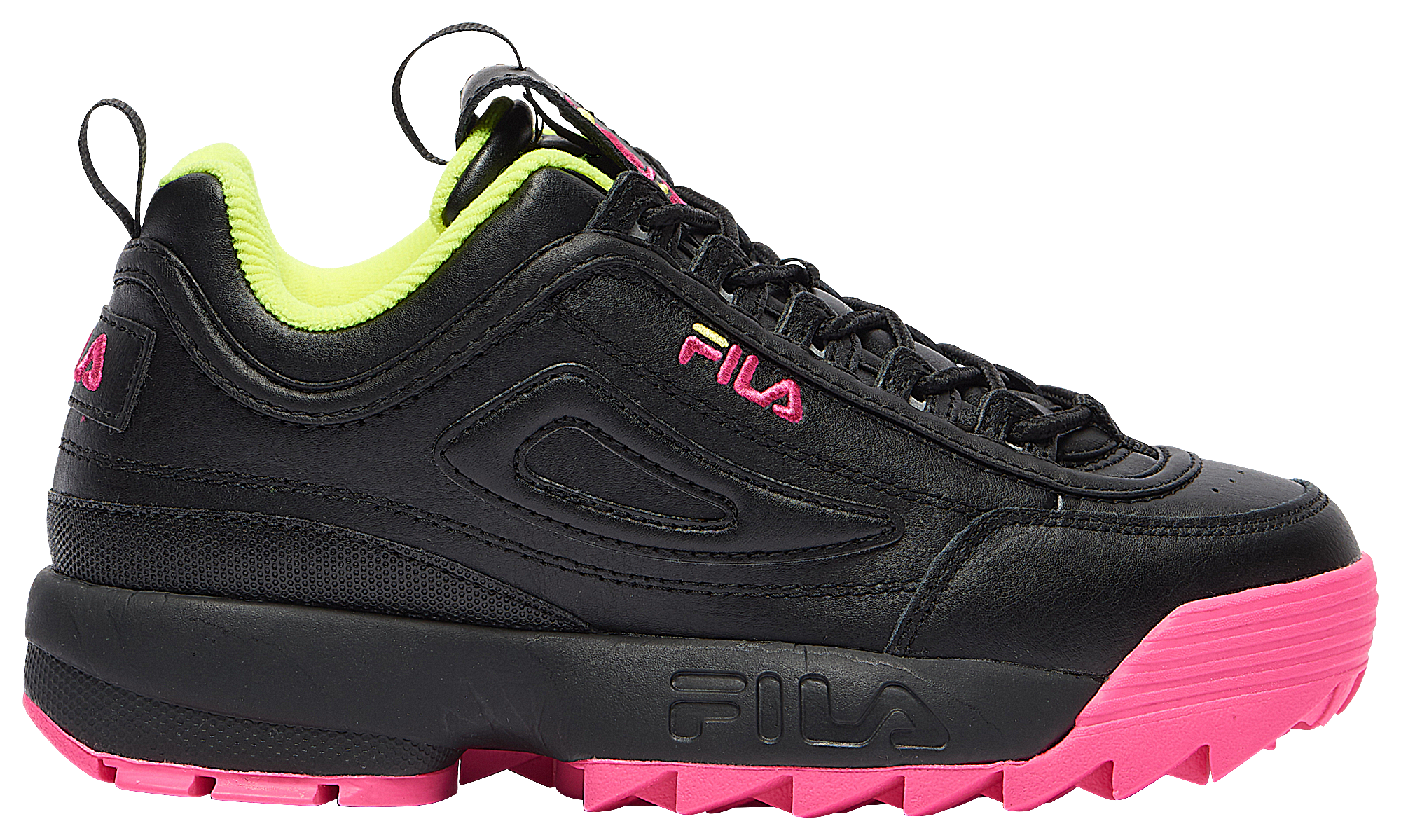 fila disruptor black and pink