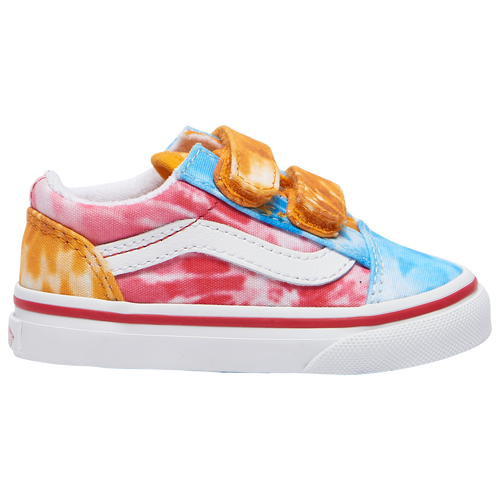 

Boys Vans Vans Old Skool - Boys' Toddler Shoe Red/Orange/Blue Size 04.0