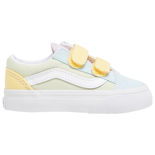 

Girls Vans Vans Old Skool - Girls' Toddler Shoe Green/Blue/Yellow Size 07.0