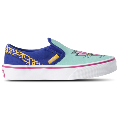 Girls Preschool Vans Classic Slip On - Girls' Preschool Shoes Zoey Blue/Green/Multi