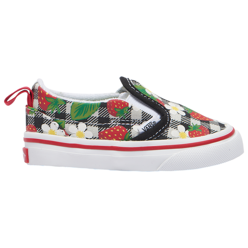 

Girls Vans Vans Slip On - Girls' Toddler Skate Shoe Black/True White/Strawberry Gingham Size 10.0