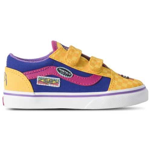Girls Vans Old Skool Velcro - Girls' Toddler Shoes Rumi Yellow/Multi Size 09.0