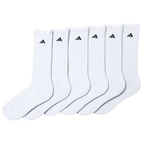 

adidas Mens adidas Athletic 6-Pack Cushioned Crew Socks - Mens Black/White Size L