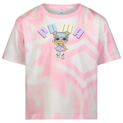 Girls' Grade School - PUMA X LOL CTN Jersey SS Fashion T-Shirt - Pink/White