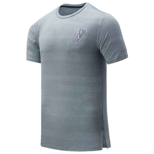 

New Balance Mens New Balance Q Speed Fuel Jaquard Short Sleeve - Mens Grey Size L