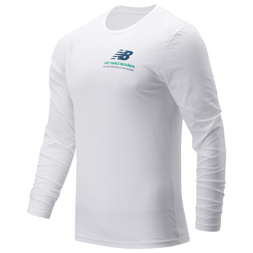 

New Balance Mens New Balance WNL Long Sleeve T-Shirt - Mens White Size M