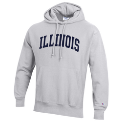 Men's - Champion NCAA University of Illinois Rev Weave Hoodie - Gray