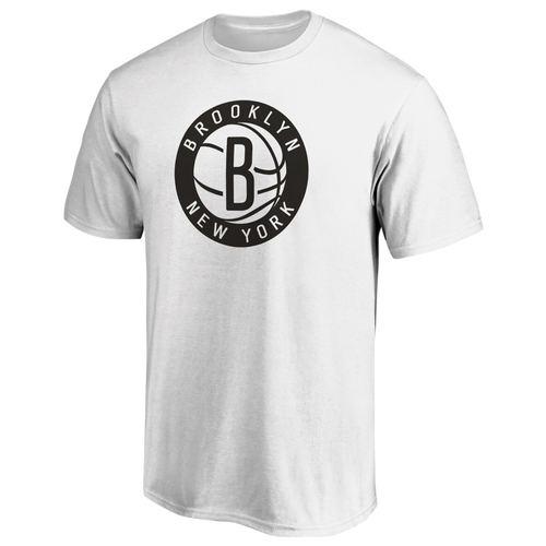 Fanatics Mens Brooklyn Nets Fanatics Nets Logo T-Shirt - Mens White/White Size 3XL