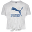 PUMA Tie Bottom T-Shirt - Girls' Grade School White/Pink