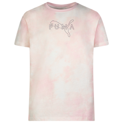 Girls' Grade School - PUMA Tie Dye T-Shirt - Pink/Pink