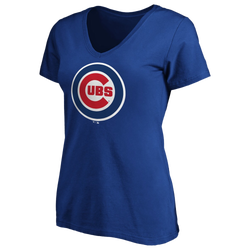 Women's - Fanatics Cubs Core Official Logo V-Neck T-Shirt - Royal/Royal