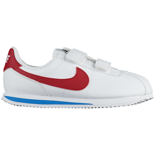 Nike Kids White & Red Cortez Basic Sl Little Kids Sneakers In White/varsity Red/varsity Royal