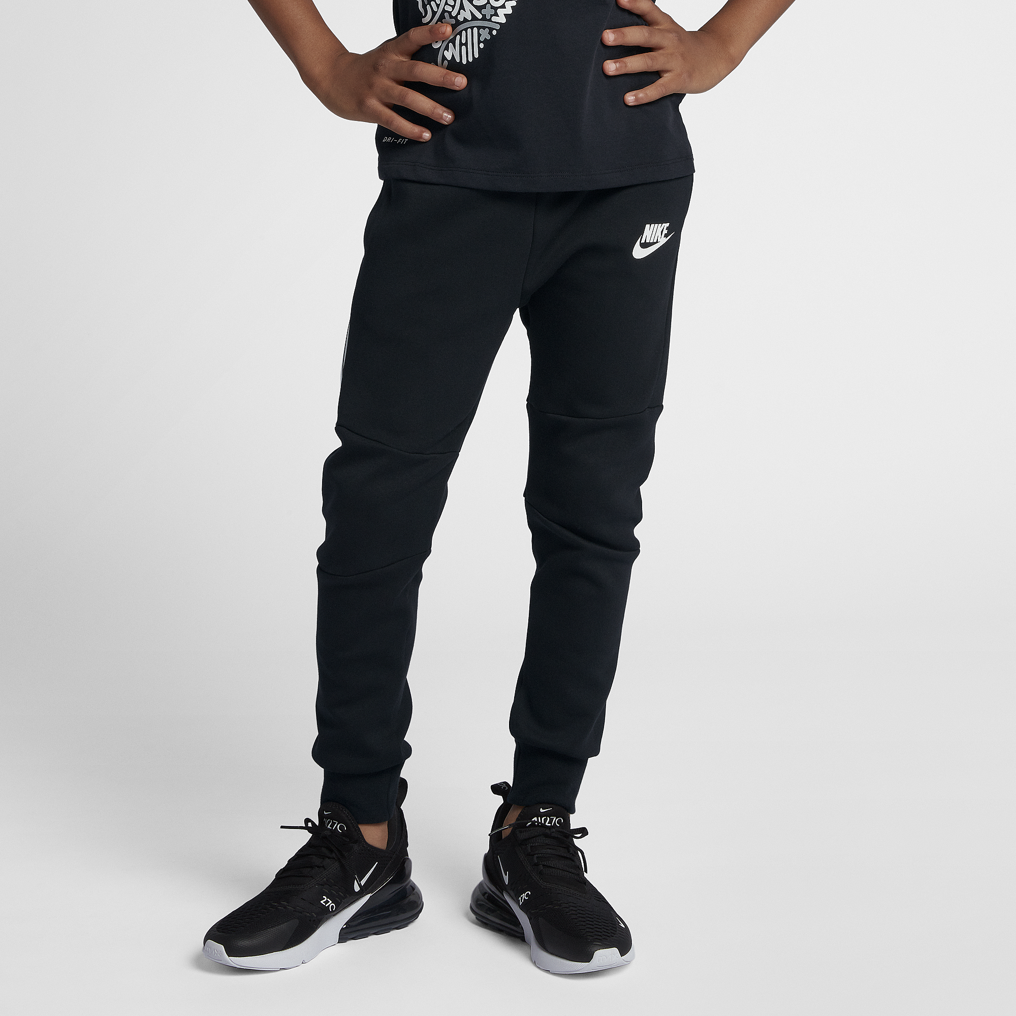 nike tech jogger black