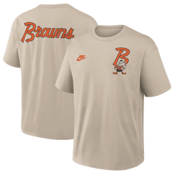 Men's - Nike NFL Browns Short Sleeve T-Shirt - Beige