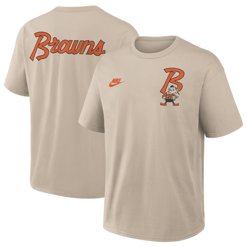 Nike Mens Cleveland Browns NFL Browns Rewind T-Shirt - - Beige Size XL