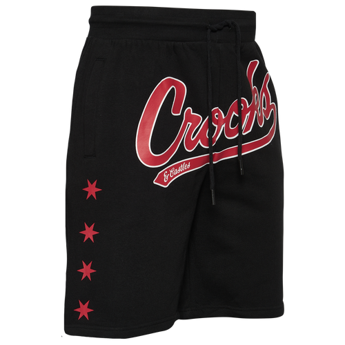 

Crooks & Castles Mens Crooks & Castles Stars Fleece Shorts - Mens Black/Red Size L