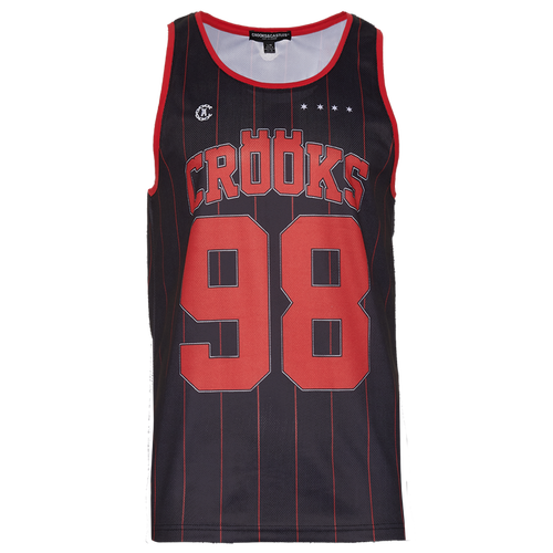 

Crooks & Castles Mens Crooks & Castles 98 Pinstripe Tank Top - Mens Black/Red Size S