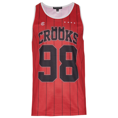 

Crooks & Castles Mens Crooks & Castles 98 Pinstripe Tank Top - Mens Black/Red Size XL