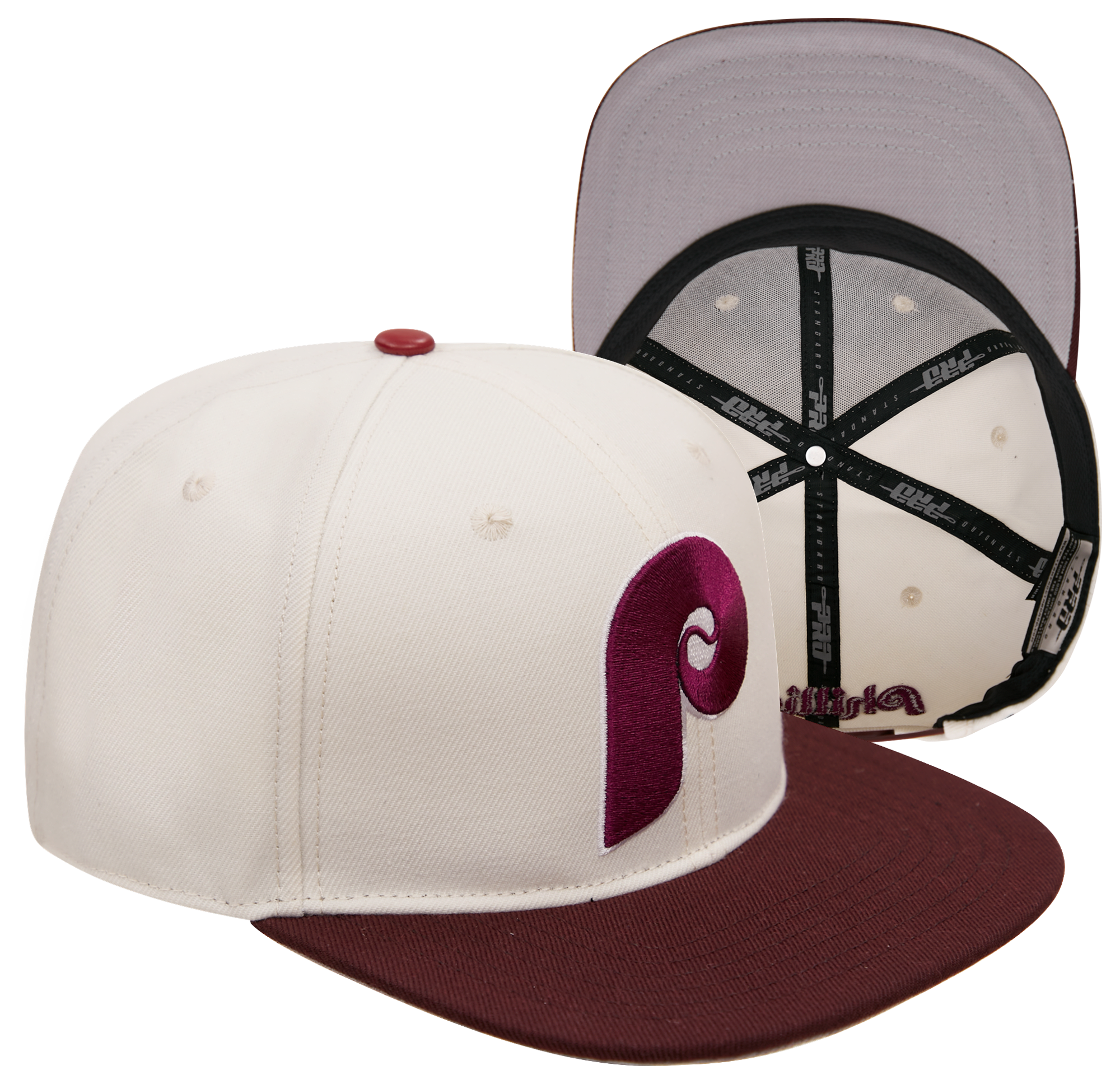 Pro Standard Phillies Retro Multi Logo Wool Snapback Hat - Men's