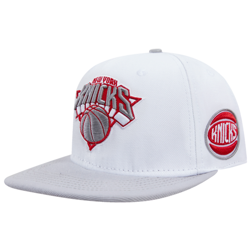 ADULT - Pro Standard Knicks WC Crackle Wool Snapback Hat - White/Grey