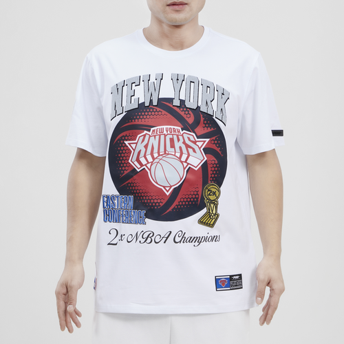 

Pro Standard Mens Pro Standard Knicks Crackle T-Shirt - Mens White/White Size L