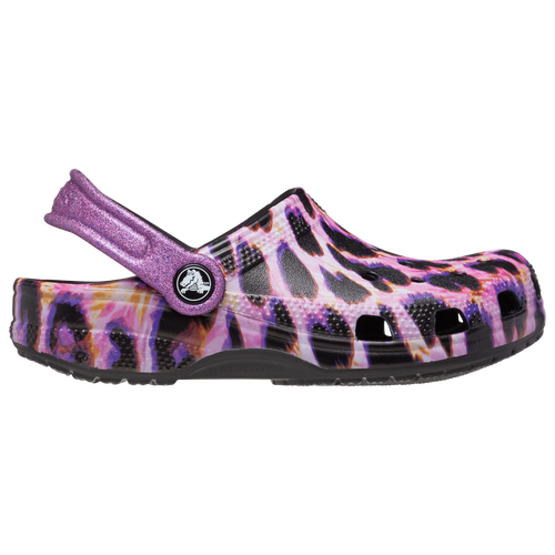 GIRLS - Crocs Unlined Clogs - Leopard/Papaya