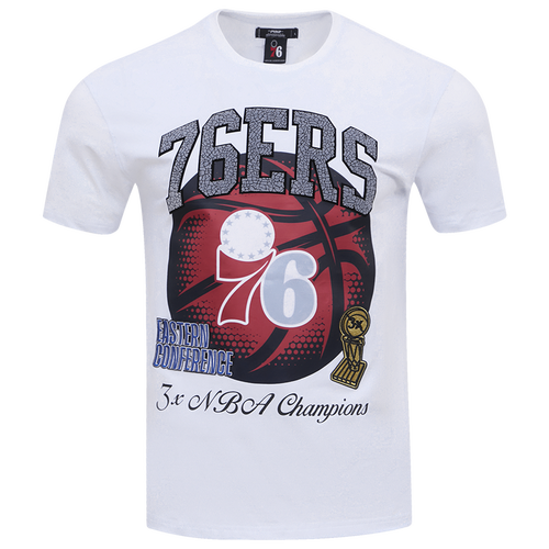 

Pro Standard Mens Pro Standard 76ers Crackle T-Shirt - Mens White/White Size XL
