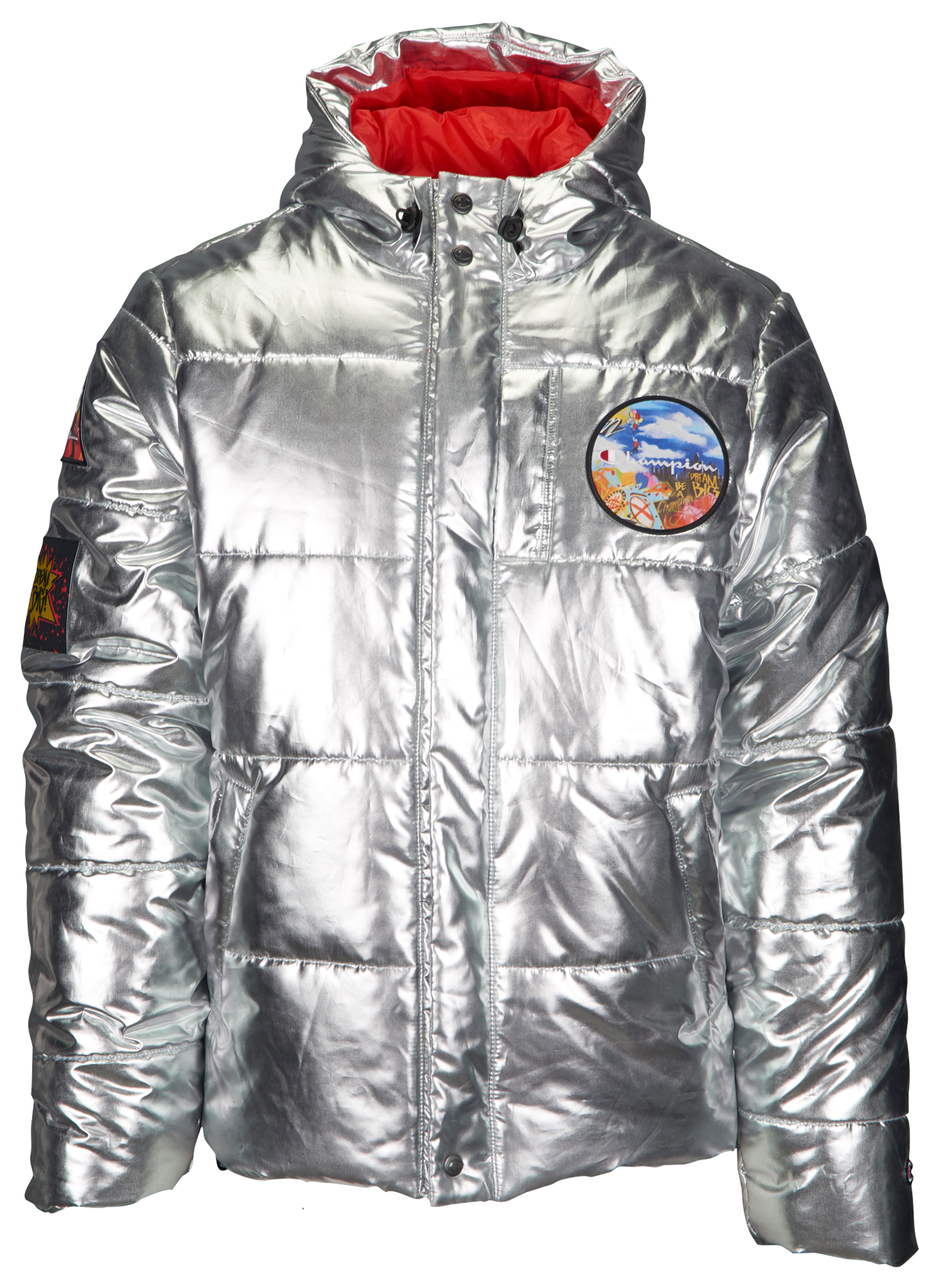 champion silver puffer jacket