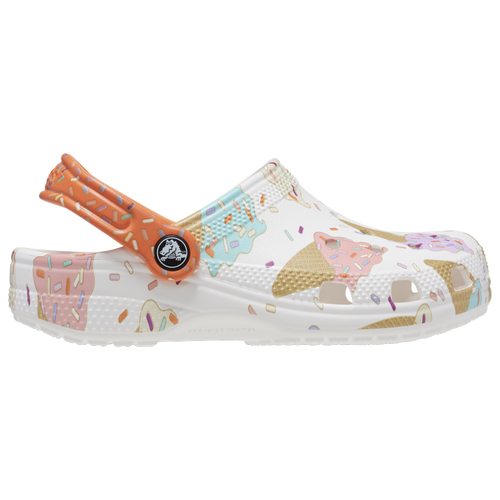 

Girls Crocs Crocs Classic Clogs Print - Girls' Toddler Shoe White/Brown/Multi Size 06.0