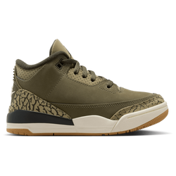 Boys' Preschool - Jordan Retro 3 - Medium Olive/Neutral Olive