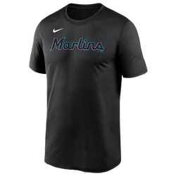 Men's - Nike Marlins Wordmark Legend T-Shirt - Black/Black