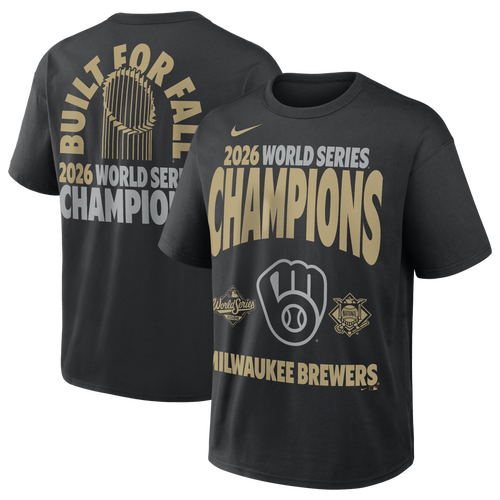 Nike Mens Milwaukee Brewers Brewers World Series 2026 Trophy T-Shirt - - Black