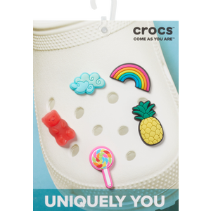 Crocs Jibbitz 5-Pack Gold Shoe Charms | Jibbitz for Crocs, Elevated Smiley,  One Size