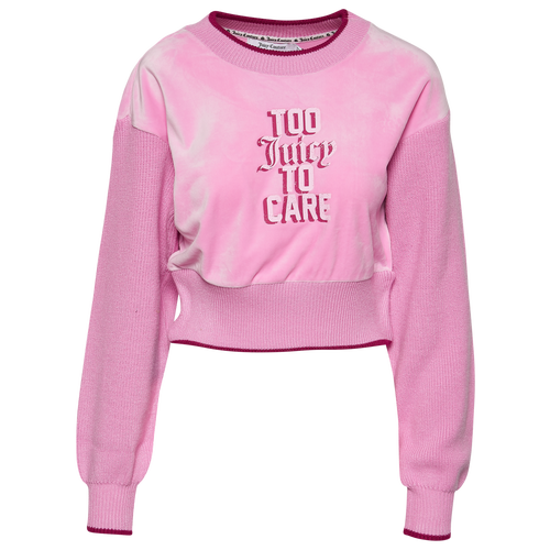 JUICY COUTURE WOMENS JUICY COUTURE CROPPED VELOUR SWEATSHIRT