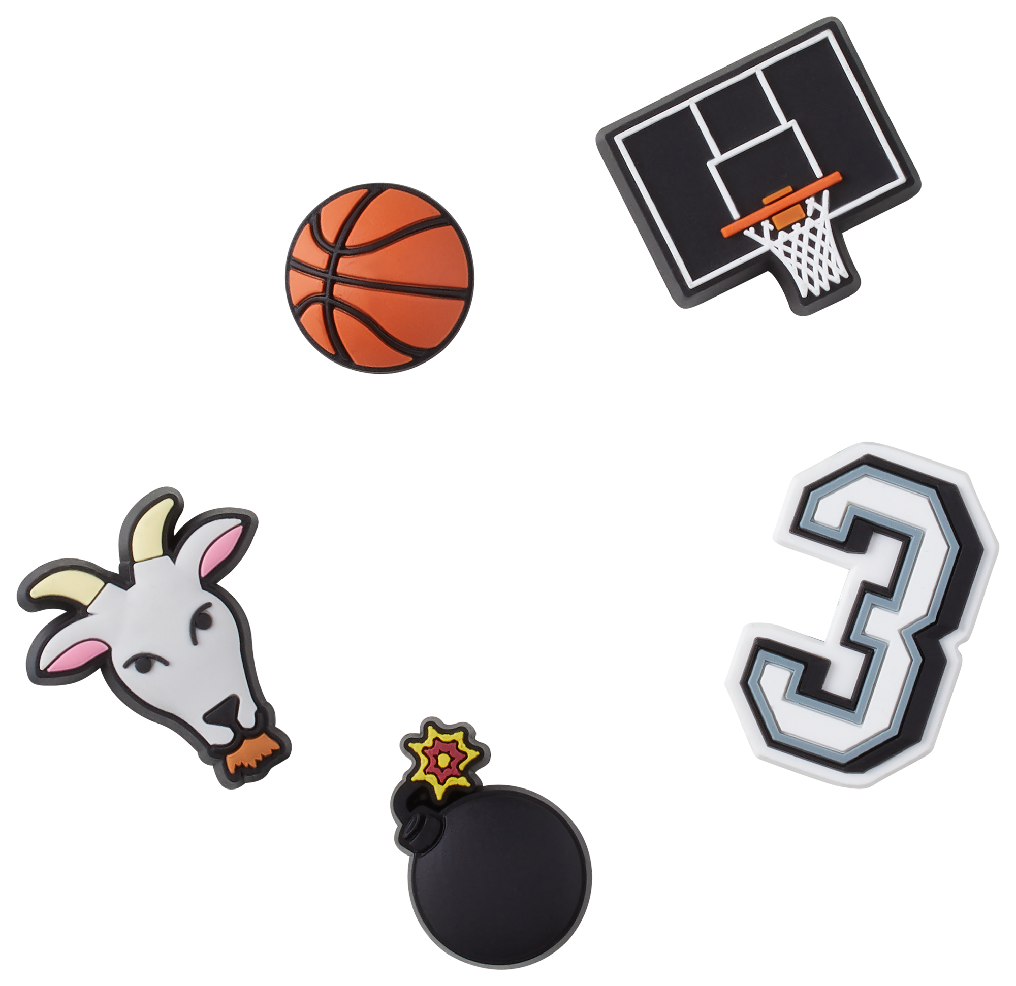 Pack of 5 Basketball Shoelery Jibbitz