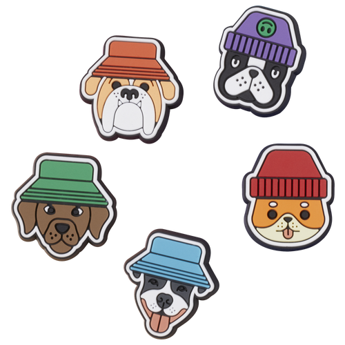 Crocs Kids'  Jibbitz Dogs In Hats (5-pack) In Multi