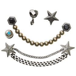 Adult - Crocs Jibbitz Punk Gunmetal Charms - Multi/Multi