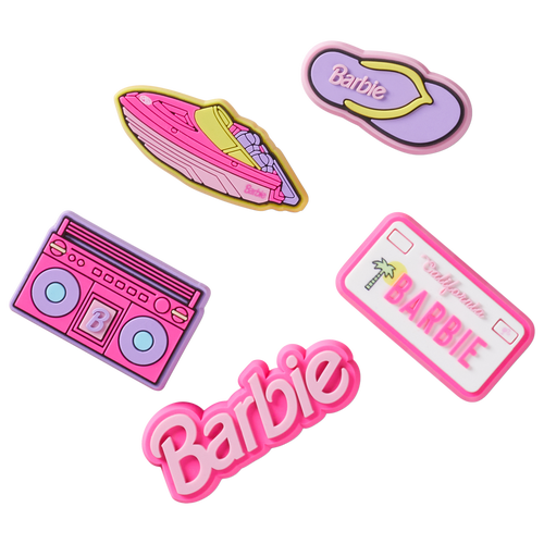  - Crocs Jibbitz Barbie Retro 5 Pack - Pink/White