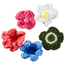 Youth - Crocs Jibbitz Crochet Floral Mix 5 Pack - Pink/Purple