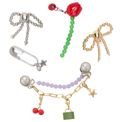 Youth - Crocs Jibbitz Meta Icon 5 Pack - Silver/Gold