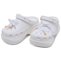 Youth - Crocs Laces & Pearl Chain Charm Kit - Gold/White