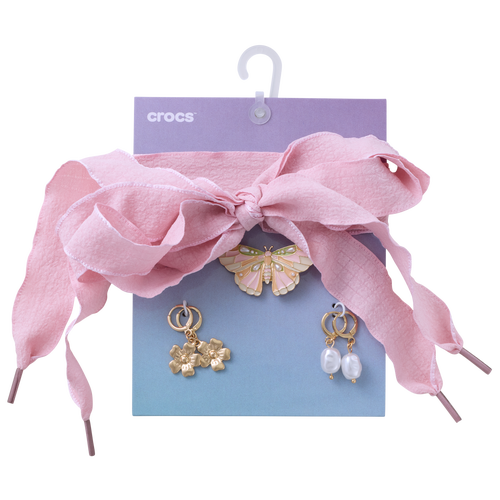 Crocs Kids' Youth   Laces & Butterfly Charm Kit In White