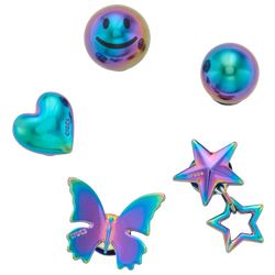 Youth - Jibbitz Iridescent Meta 5 Pack - Purple