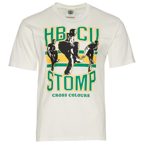 

Cross Colours Mens Cross Colours x HBCU Stomp T-Shirt - Mens White/White Size L