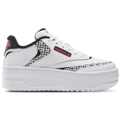 Girls' Grade School - Reebok Club C Extra - Black/Bold Pink/White