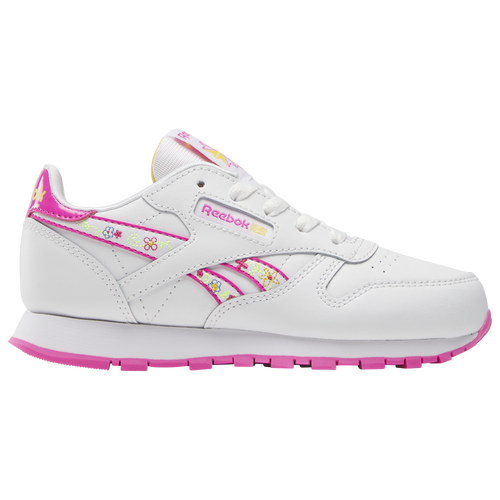 

Reebok Girls Reebok Classic Leather - Girls' Preschool Shoes Laser Pink/Ftwr White/Always Yellow Size 01.0