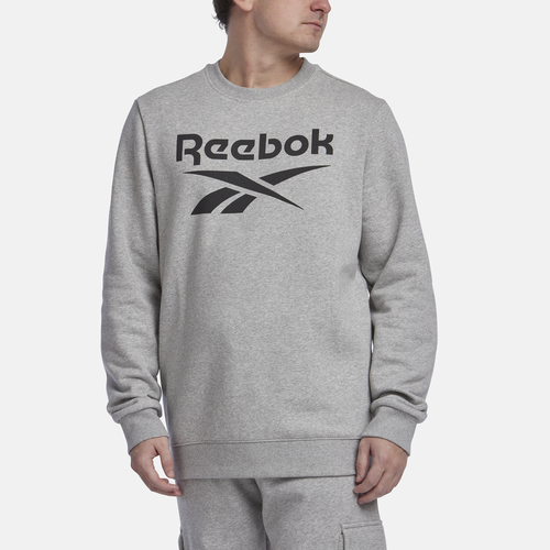 

Reebok Mens Reebok Identity Big Logo Fleece Crew - Mens Grey Size M