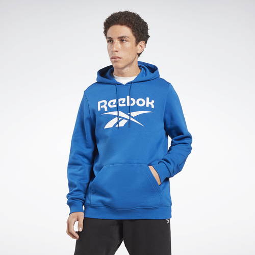 

Reebok Mens Reebok Identity Big Logo Fleece Hoodie - Mens Vector Blue Size L